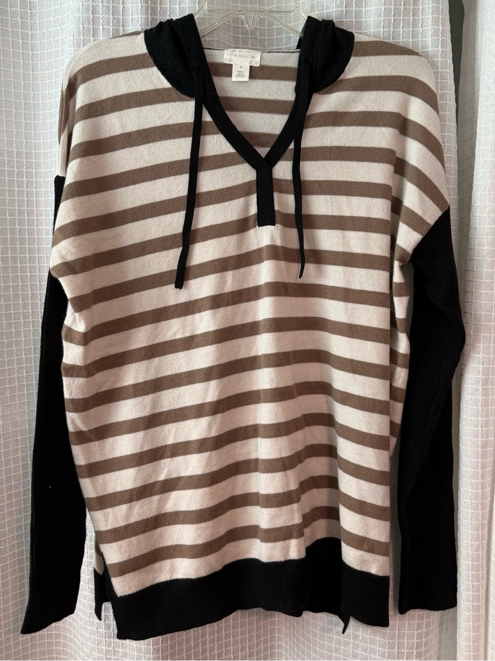 Caslon Hooded Striped Sweater Medium Excellent Condition